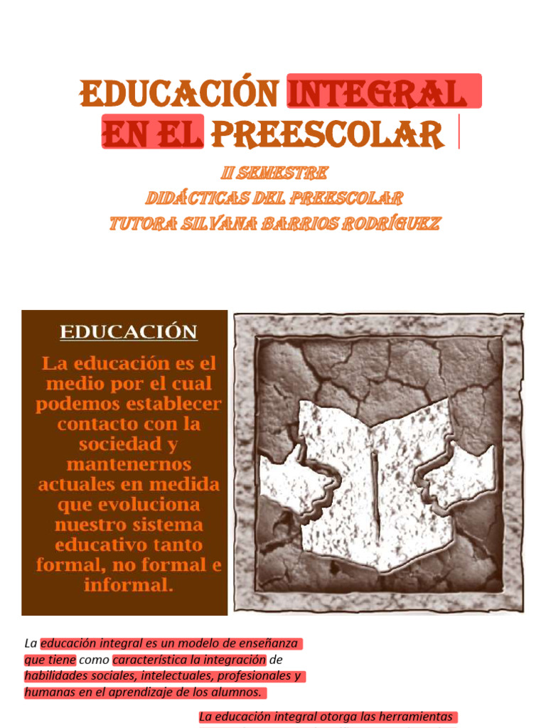 Educación Integral en El Preescolar | PDF | Aprendizaje | Educación de ...