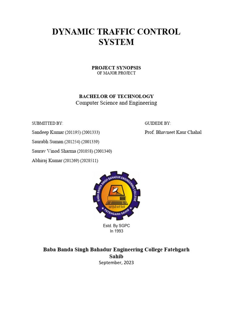 Dynamic Traffic Light Control System | PDF | Traffic | Traffic Light
