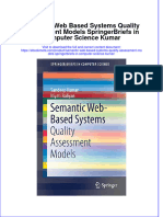 Semantic Web Based Systems Quality Assessment Models Springerbriefs in Computer Science Kumar Online Ebook Texxtbook Full Chapter PDF