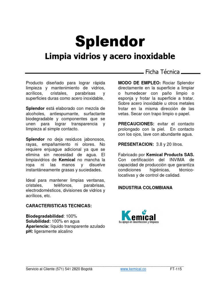 FT Splendor Vidrios y Metales | PDF | Hogar y jardín | Tecnología e ...