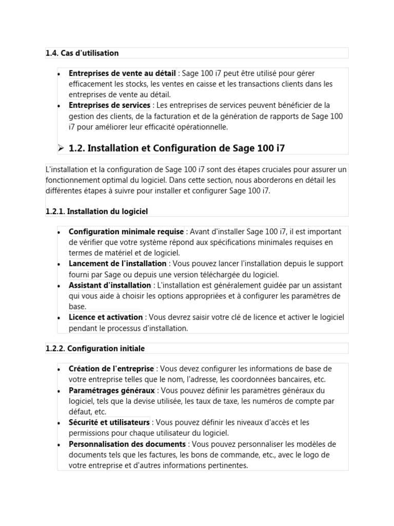 Installation de Sage 100 i7 : Guide Complet | PDF | Ordinateurs