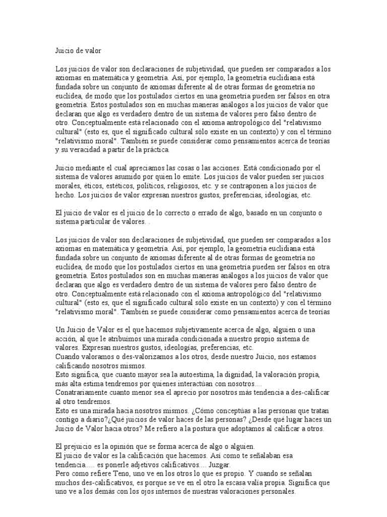 Juicio de Valor