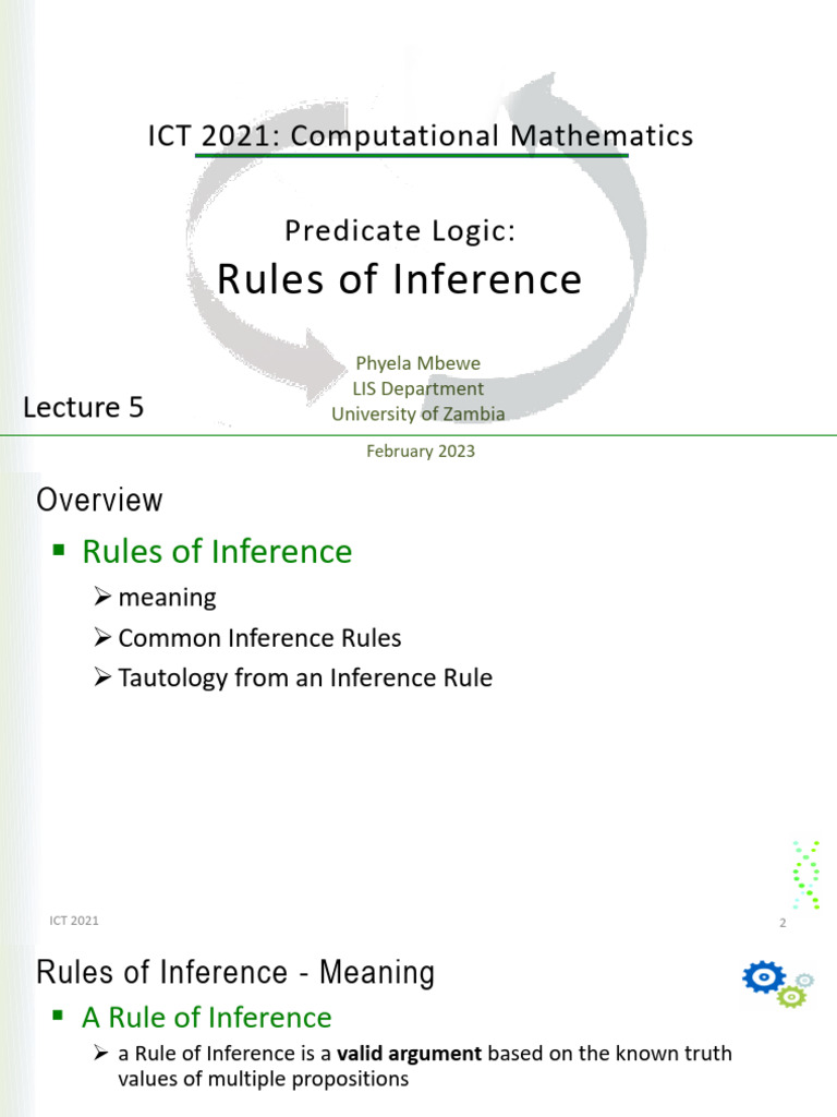 05 - Predicate Logic - Rules of Inference | PDF | Argument | Inference