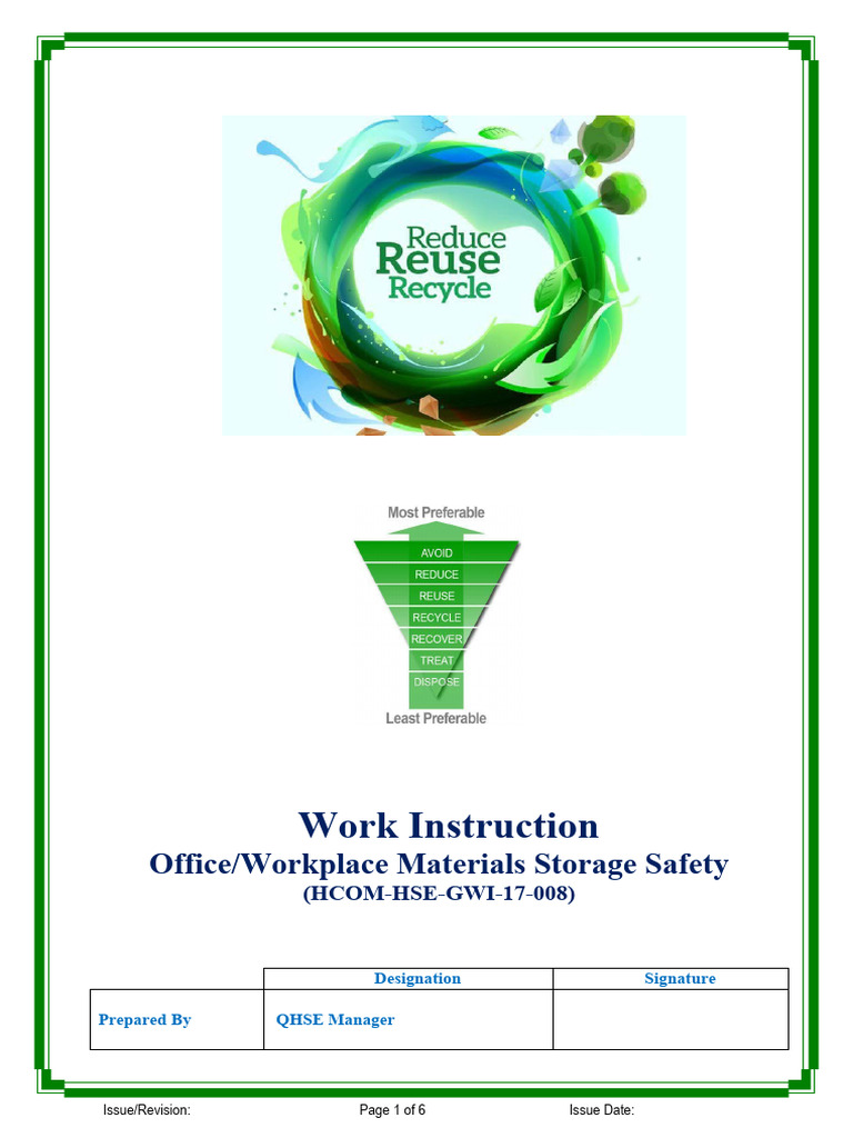 Safe Office Materials Storage Guide | PDF | Occupational Safety And ...
