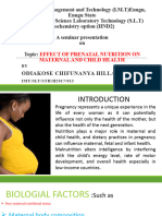 The Role Nutrition in Maternal and Child