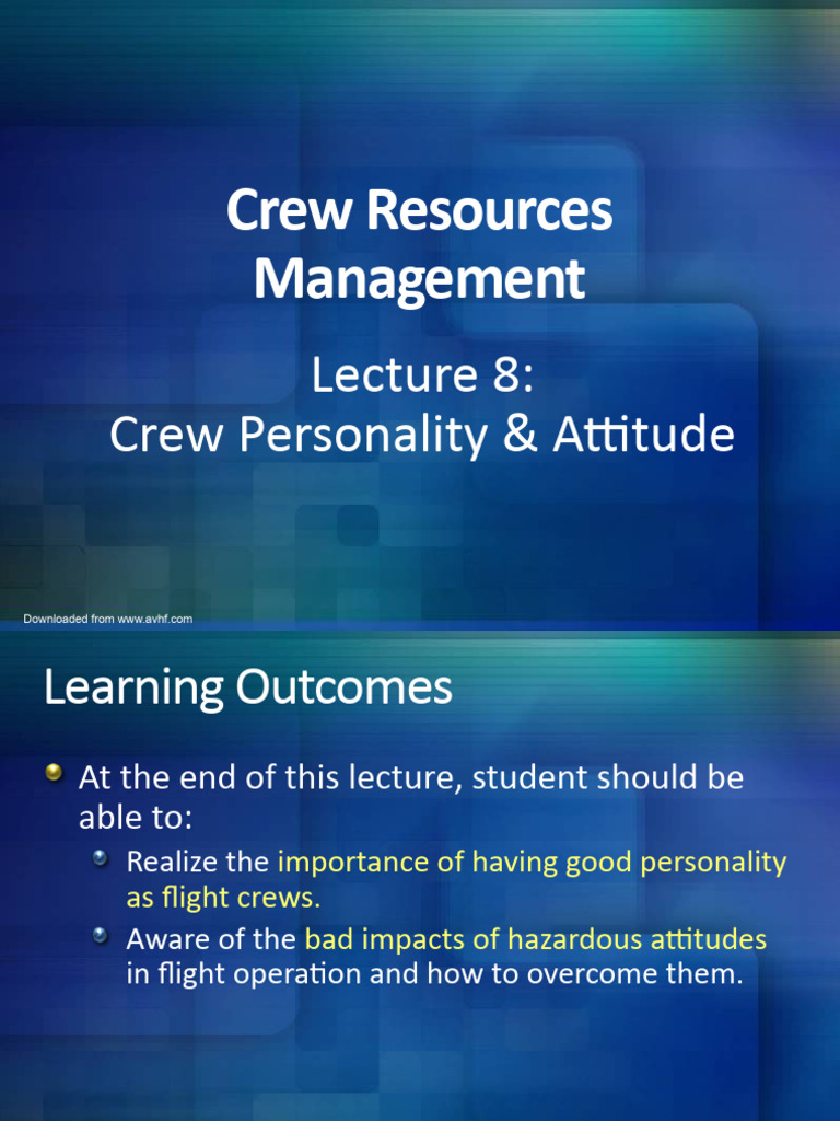 Crew Personality and Attitude Insights | PDF | Attitude (Psychology ...