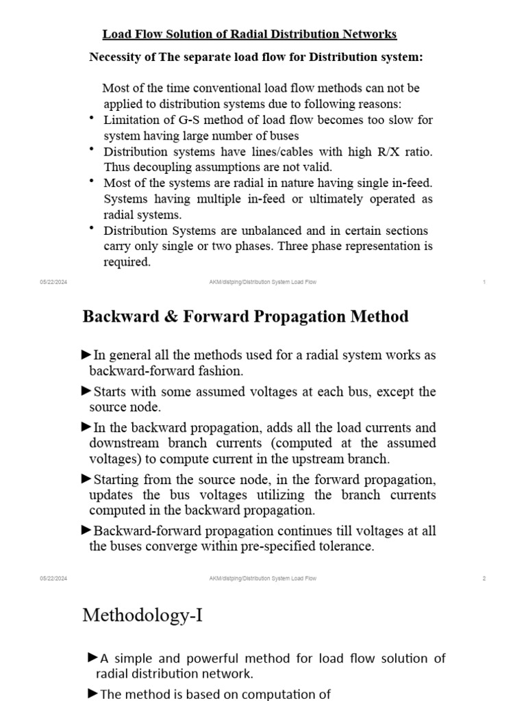 Radial Distribution Load Flow Method | PDF | Electric Power | Algorithms