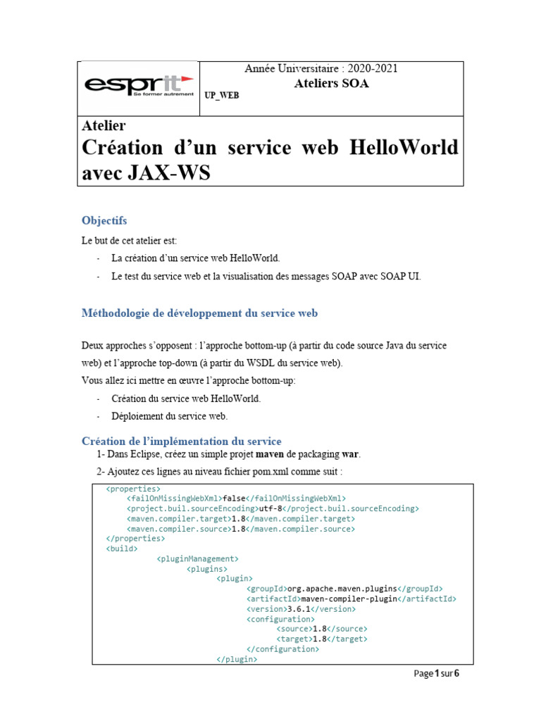 Création d'un service web JAX-WS | PDF | Service web | Internet