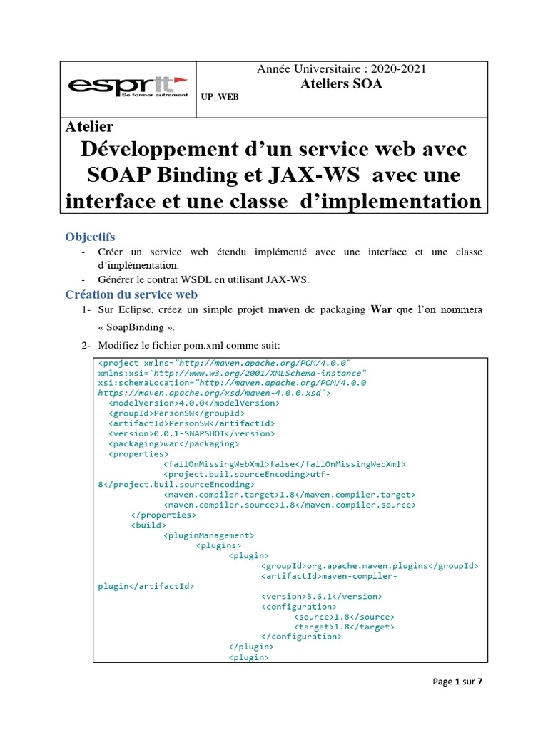 Développement d'un service web SOAP JAX-WS | PDF | Service web | Java ...
