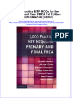 Full Ebook of 1 000 Practice MTF Mcqs For The Primary and Final Frca 1St Edition Hozefa Ebrahim Editor Online PDF All Chapter