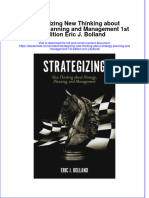 Strategizing New Thinking About Strategy Planning and Management 1St Edition Eric J Bolland Online Ebook Texxtbook Full Chapter PDF