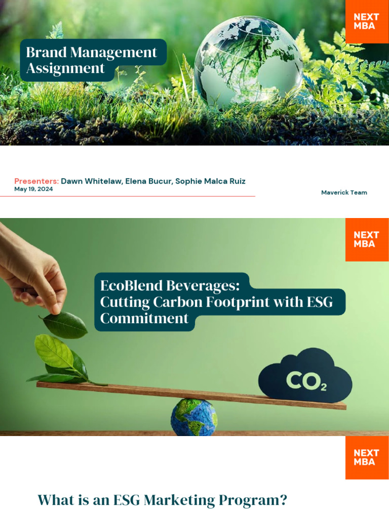 EcoBlend Beverages' ESG Strategy Overview | PDF | Sustainability ...