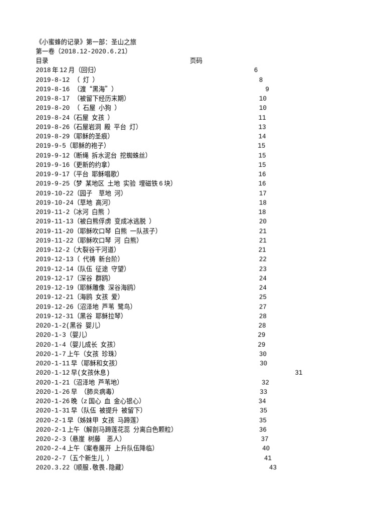 1 《小蜜蜂的记录》第一部：圣山之旅| PDF