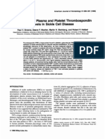 Disturbance of Plasma and Platelet Thrombospondin Levels in Sickle Cell Disease