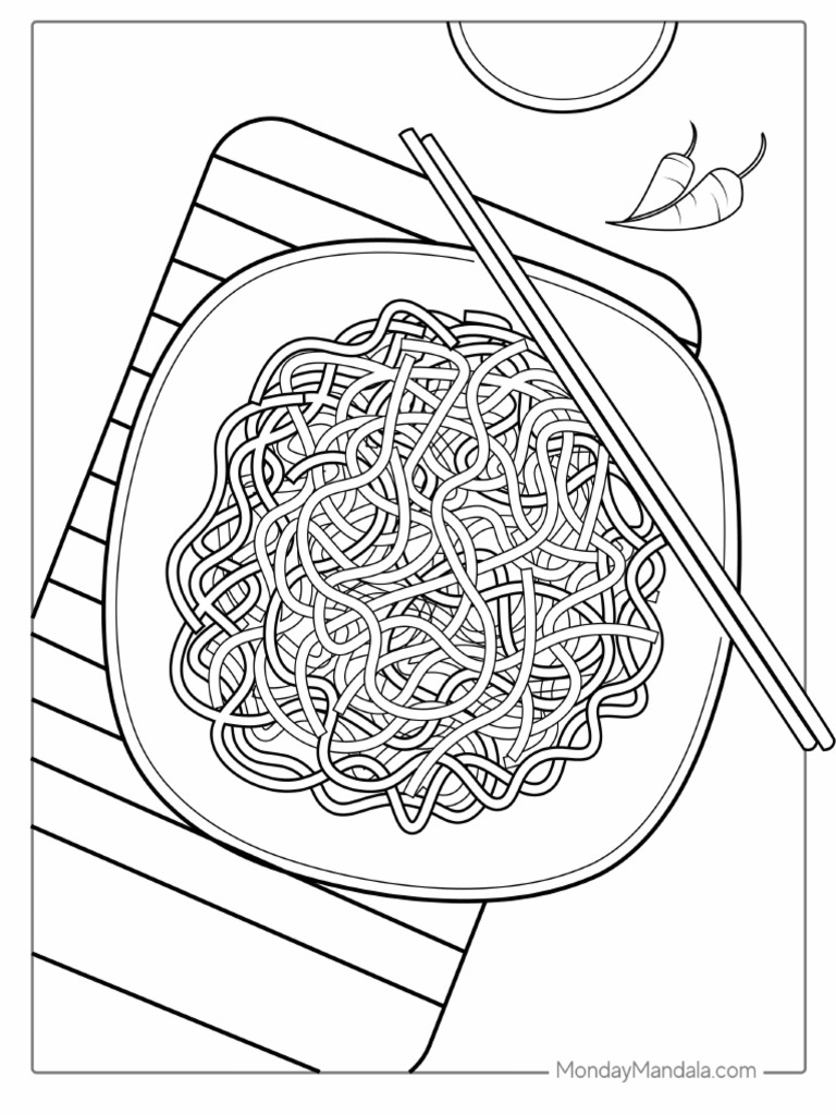 Chinese Noodles Coloring Page | PDF
