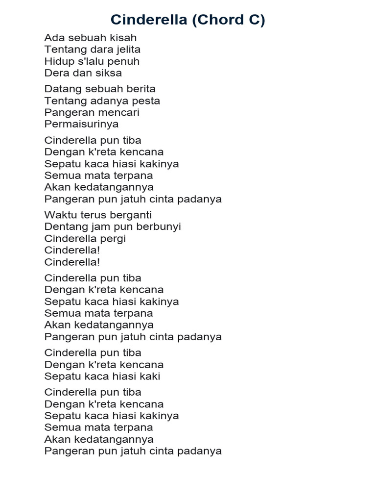 Lirik Lagu Populer dengan Chord Gitar | PDF | Puisi