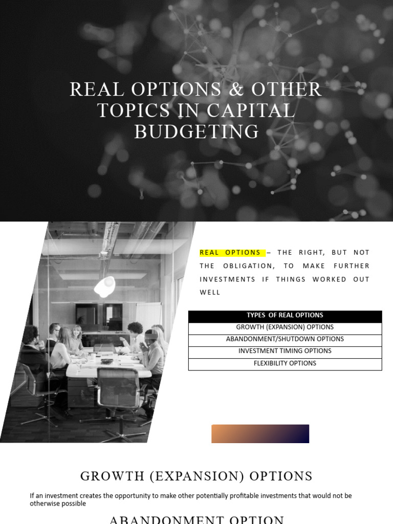 Real Options in Capital Budgeting | PDF | Investing | Capital Budgeting