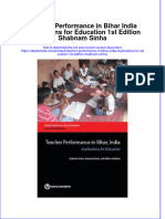 Teacher Performance in Bihar India Implications For Education 1St Edition Shabnam Sinha Online Ebook Texxtbook Full Chapter PDF