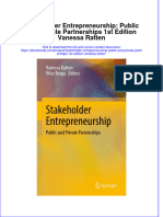 Ebook Stakeholder Entrepreneurship Public and Private Partnerships 1St Edition Vanessa Ratten Online PDF All Chapter
