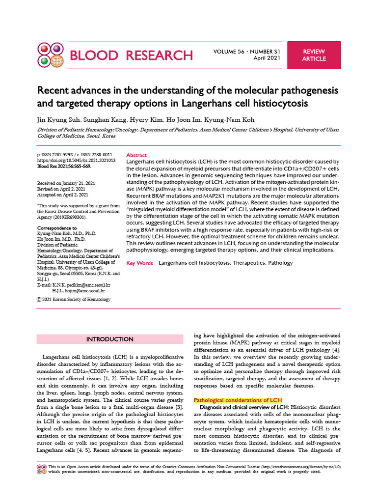 LCH Target | PDF | Extracellular Signal Regulated Kinases | Pathology