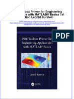 Ebook Pde Toolbox Primer For Engineering Applications With Matlab Basics 1St Edition Leonid Burstein Online PDF All Chapter