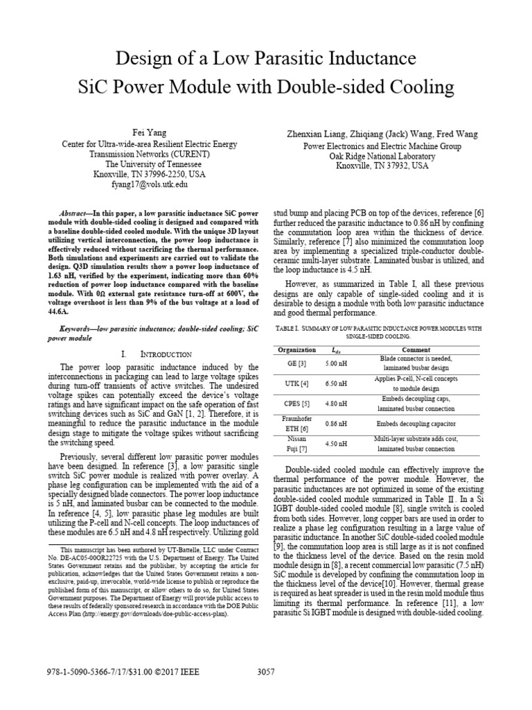 Low Parasitic Inductance SiC Module Design | PDF | Capacitor | Printed ...