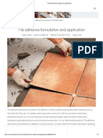 Tile Adhesive Formulation and Application