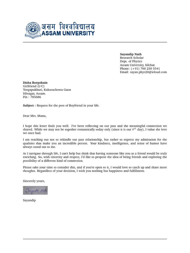 Application For The Post | PDF