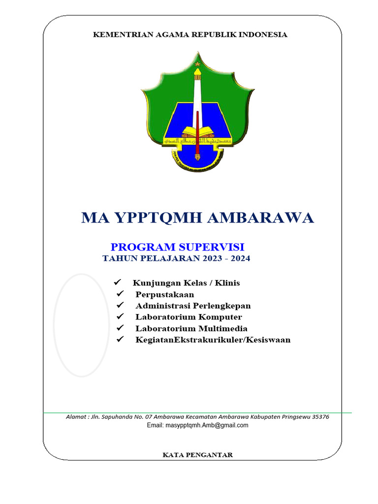 Program Supervisi MA YPPTQMH 2023/2024 | PDF | Karier & Perkembangan ...
