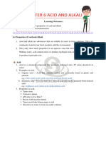 Chapter 6 Acid and Alkali: Learning Outcomes