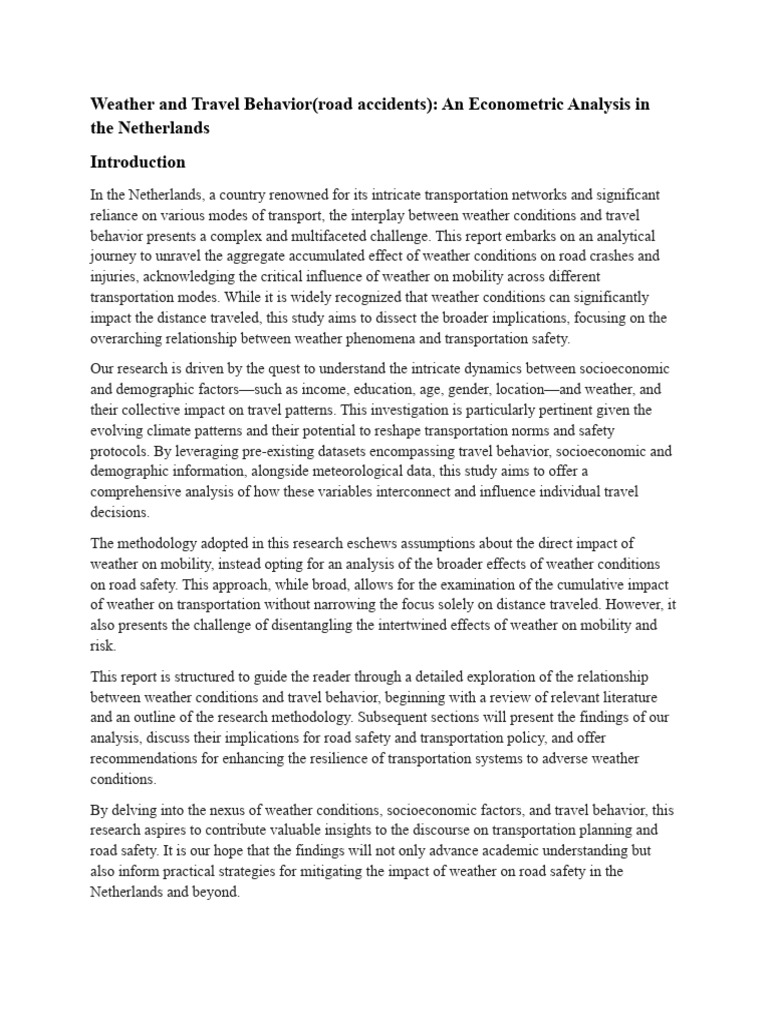 Weather's Impact on Road Safety in NL | PDF | Traffic Collision | Road ...