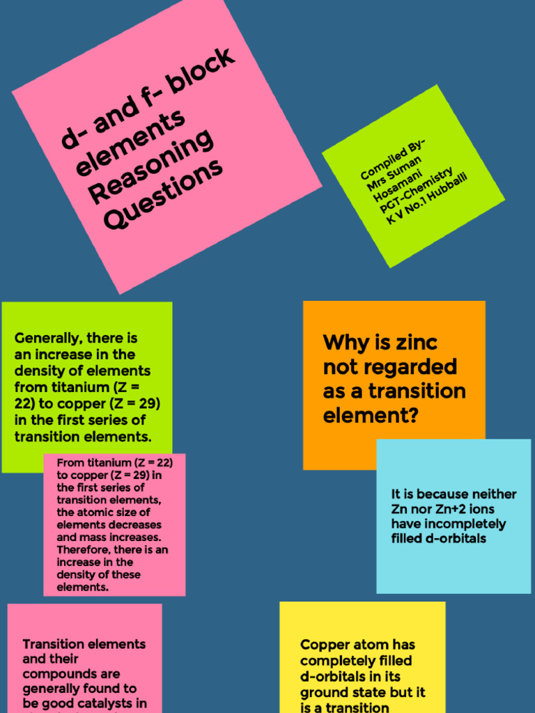 D & F Block Elements - Reasoning Questions | PDF