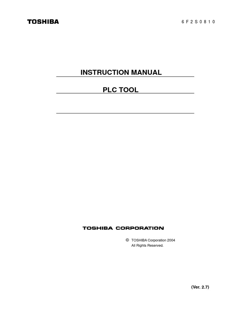 PLC - Tool 6F2S0810 2.7 | PDF | Programmable Logic Controller ...
