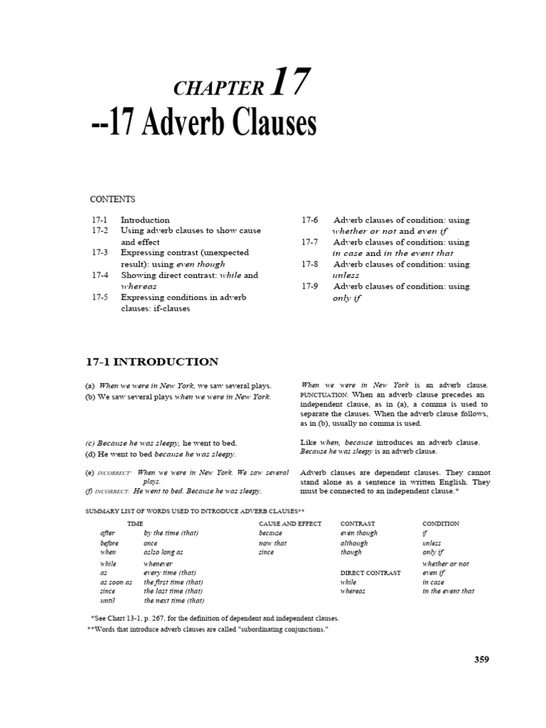 Understanding Adverb Clauses | PDF | Adverb | Comma