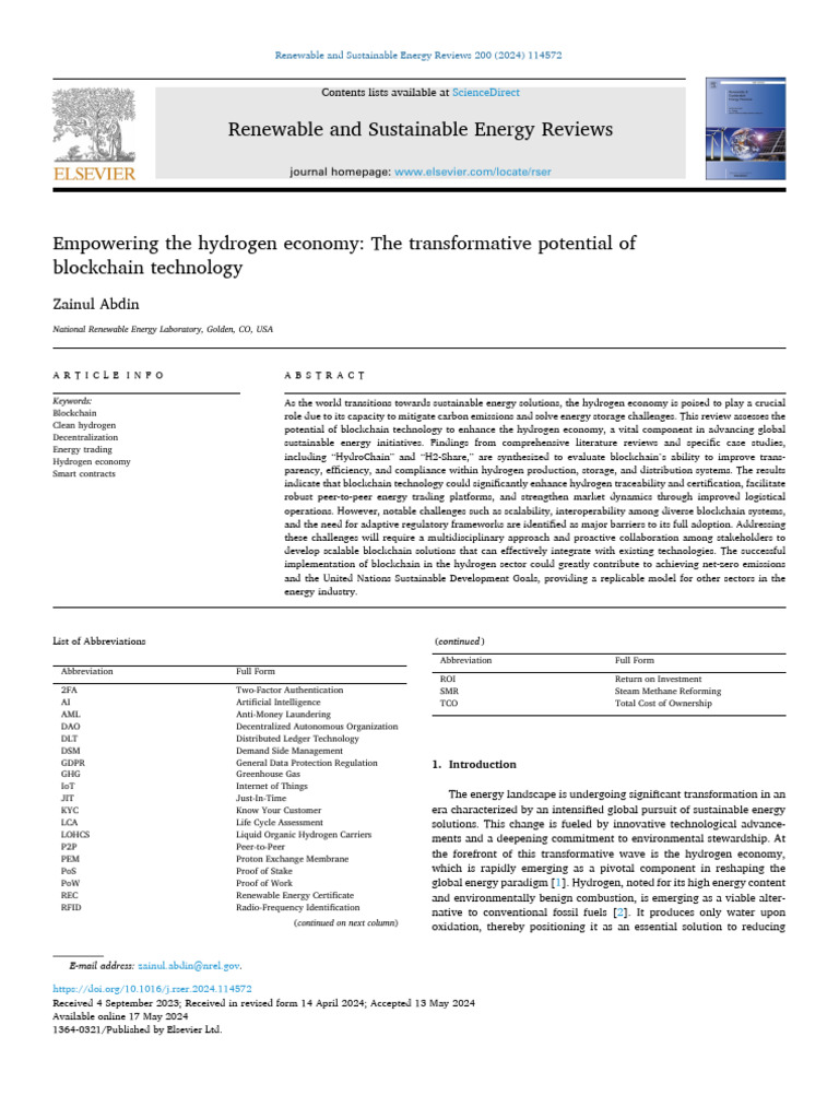 Blockchain's Role in Hydrogen Economy | PDF | Energy Storage ...