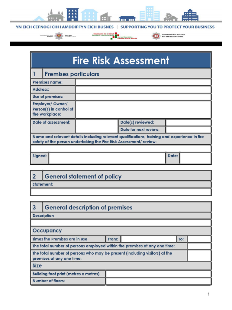 South Wales Fire Risk Assessment Guide | PDF | Fire Safety | Risk