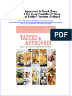 Tasted Approved A Quick Easy Cookbook For Busy Parents by Busy Parents 1St Edition Various Authors Online Ebook Texxtbook Full Chapter PDF