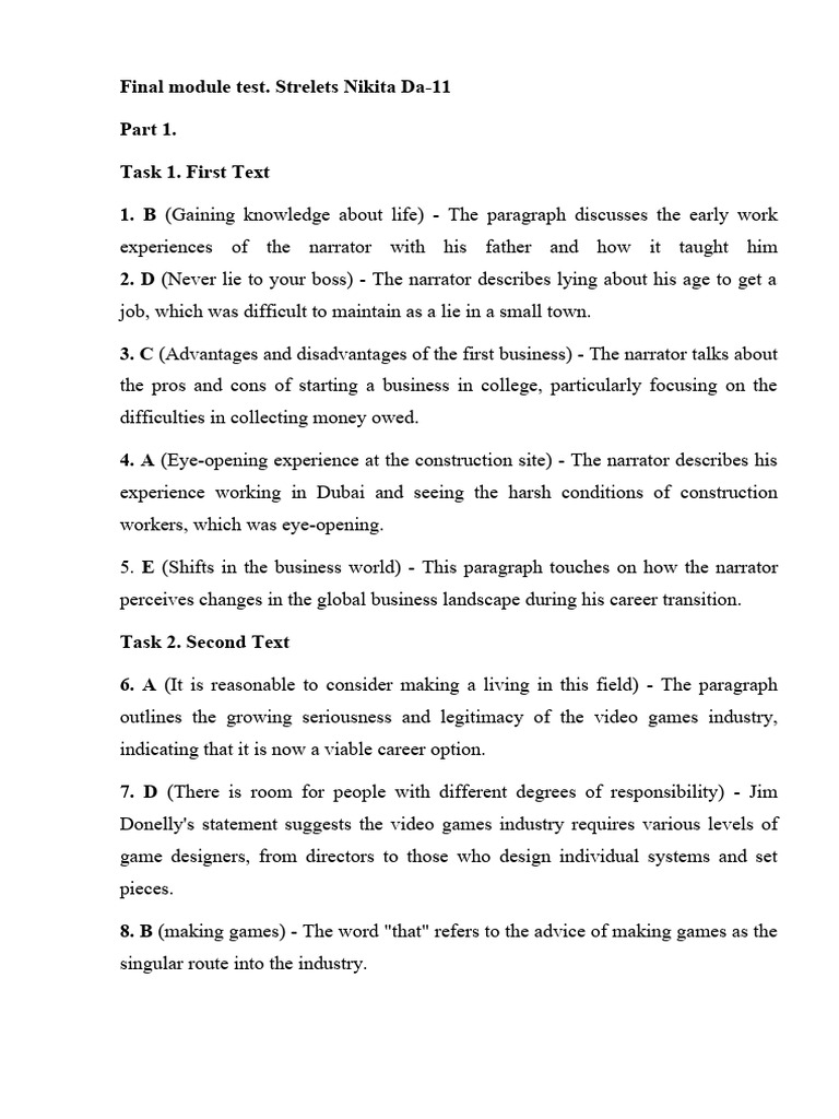 Final Modul Test | PDF | Employment | Economies