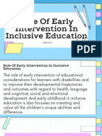Role of Early Intervention in Inclusive Education 1