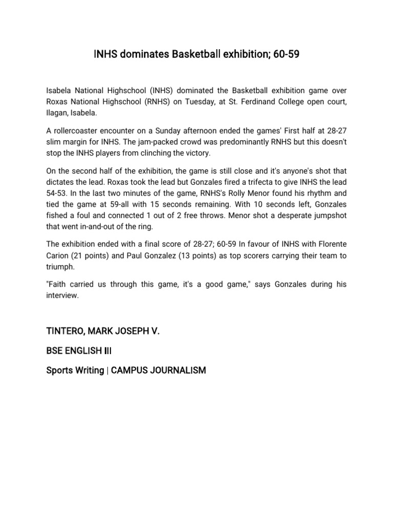 Sports Writing | PDF