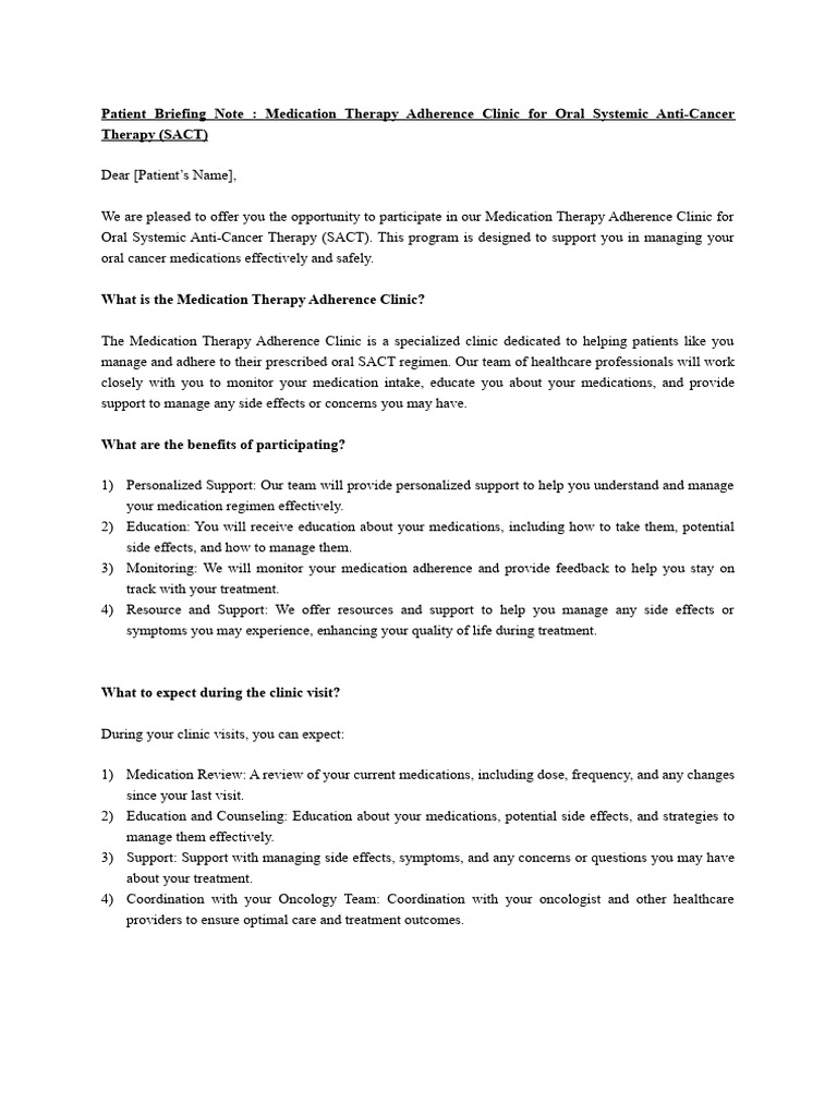 Patient Briefing Note | PDF