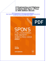 Spon S Civil Engineering and Highway Works Price Book 2022 Spon S Price Books 36Th Edition Aecom Online Ebook Texxtbook Full Chapter PDF