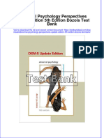 Full Abnormal Psychology Perspectives Update Edition 5Th Edition Dozois Test Bank Online PDF All Chapter