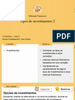 Tipos de Investimentos 2: Educação Financeira