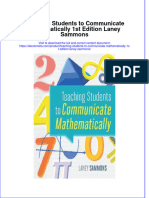 Teaching Students To Communicate Mathematically 1St Edition Laney Sammons Online Ebook Texxtbook Full Chapter PDF