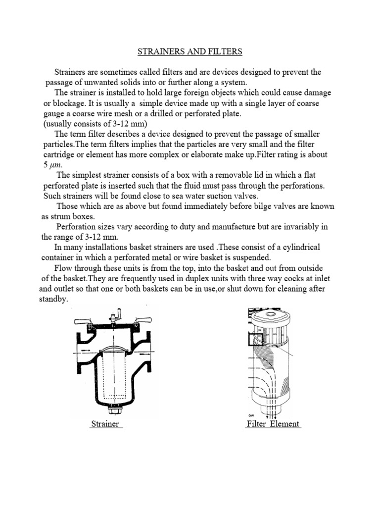 Strainers and Filters | PDF