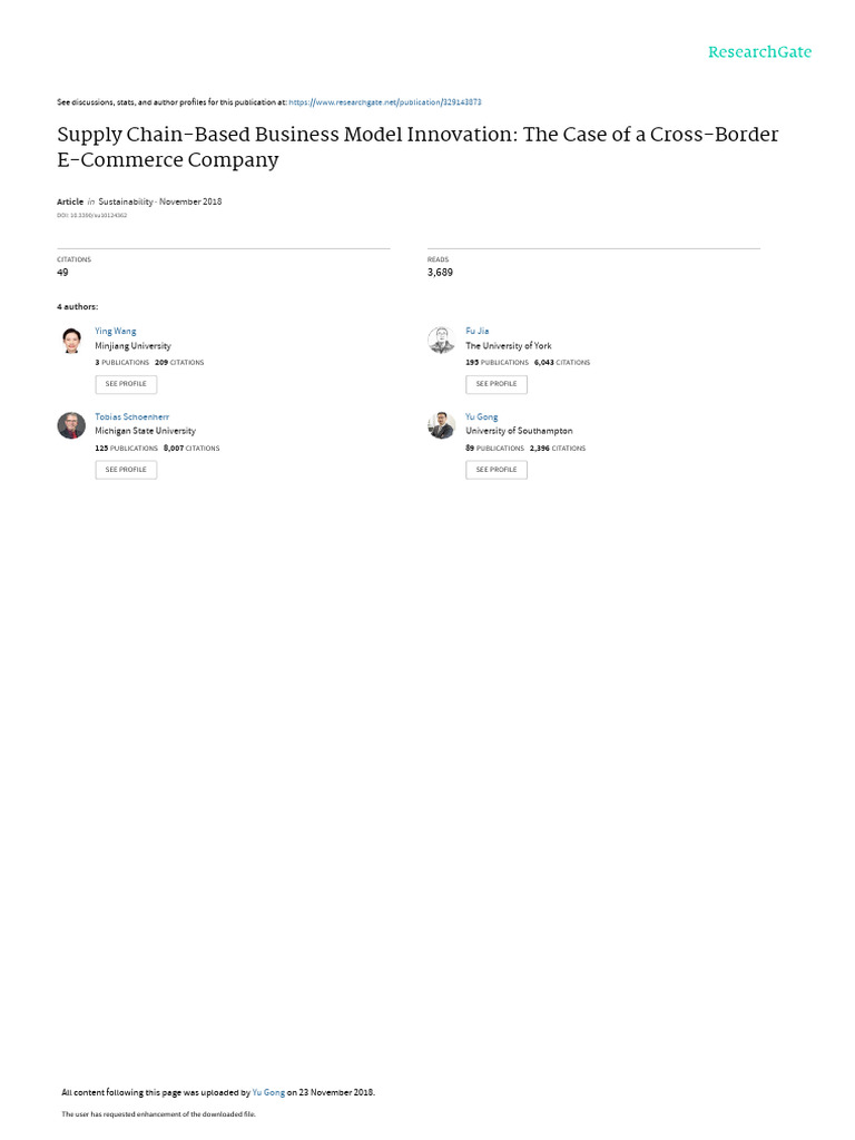 Cross-Border E-Commerce Innovation | PDF | E Commerce | Warehouse