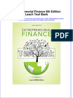 Full Entrepreneurial Finance 6Th Edition Leach Test Bank Online PDF All Chapter