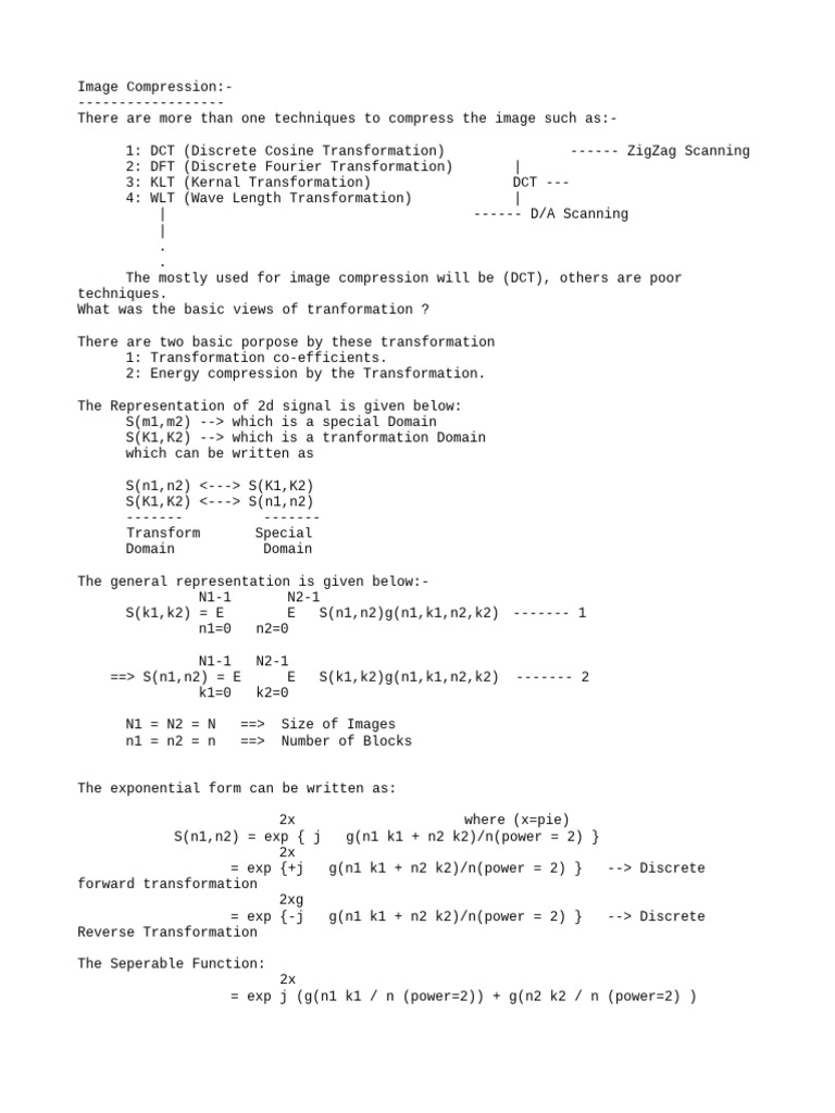 Image Compression Techniques Explained | PDF | Mathematical Analysis ...