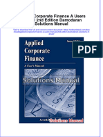 Full Applied Corporate Finance A Users Manual 2Nd Edition Damodaran Solutions Manual Online PDF All Chapter